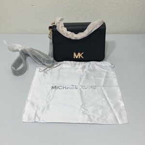 *NEW* Michael Kors Mott 30H8G0XL7T Black LG TWS CHN SWG SHLDR Leather